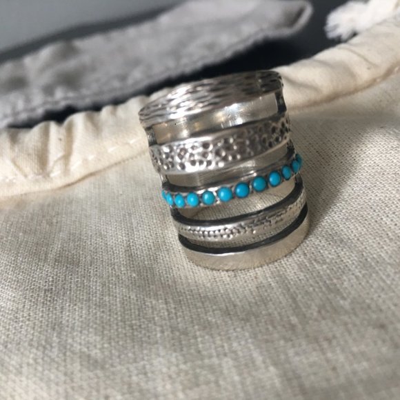 Pamela love ring sterling silver with tourquoise inlay - Picture 12 of 13